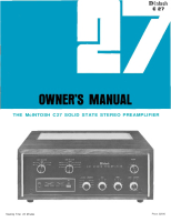 McIntosh C-27 - Owners manual